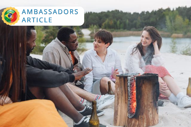 How Portuguese Speakers Tell Stories: Time Markers, Connectors, and Rhythm