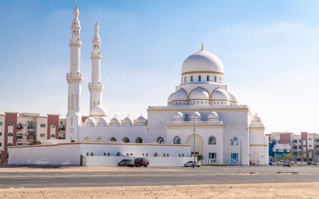 Mosque in an Arabic-speaking city, illustrating cultural context for Arabic banking and finance vocabulary.